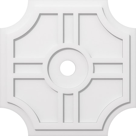 Ekena Millwork Haus Architectural Grade PVC Contemporary Ceiling Medallion, 26"OD x 3"ID x 8 1/2"C x 1"P CMP26HS-03000